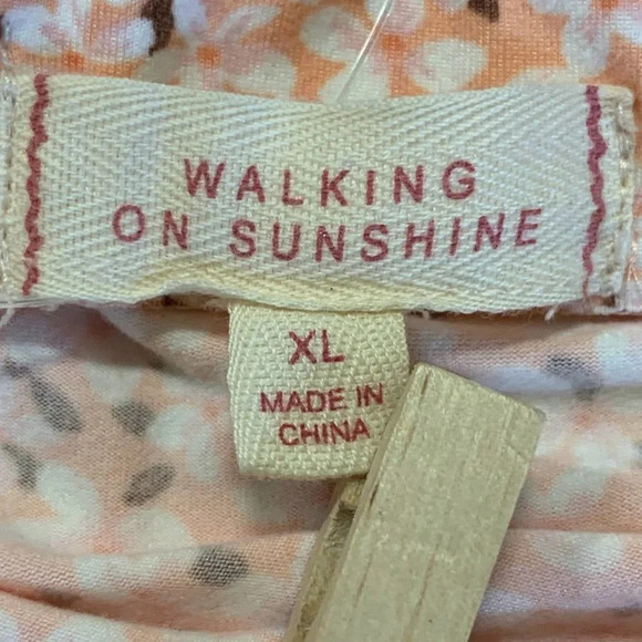 Walking On Sunshine Girl's Pale Orange Floral Elastic Waist Maxi Skirt SZ XL NWT - Picture 7 of 12